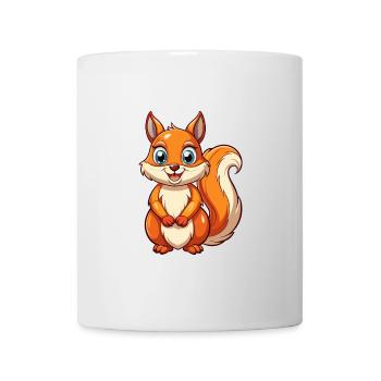 Squirrel Cute Cartoon Character Kawaii Clipart - Mug - white - Front