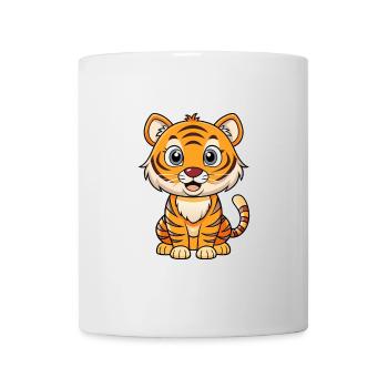 Tiger Cute Cartoon Character Kawaii Clipart - Mug - white - Front