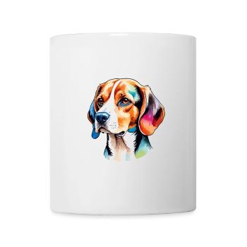 Beagle Wasserfarben - Tasse - Weiß - Vorne