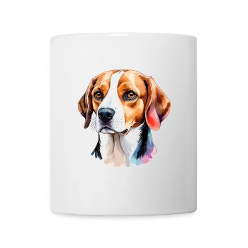 Beagle Wasserfarben - Tasse - Weiß - Vorne