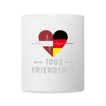 Lettland und Deutschland 100% Freundschaft - Tasse - Weiß - Vorne