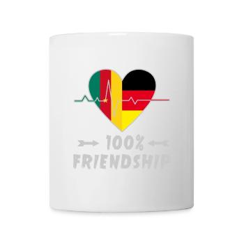 100 % amitié entre le Cameroun et l'Allemagne - Mug blanc - blanc - Devant