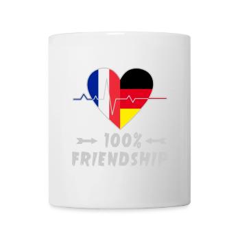 Frankreich und Deutschland 100% Freundschaft - Tasse - Weiß - Vorne