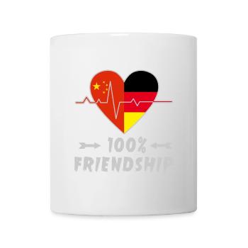 China und Deutschland 100% Freundschaft - Tasse - Weiß - Vorne