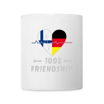 Finnland und Deutschland 100% Freundschaft - Tasse - Weiß - Vorne