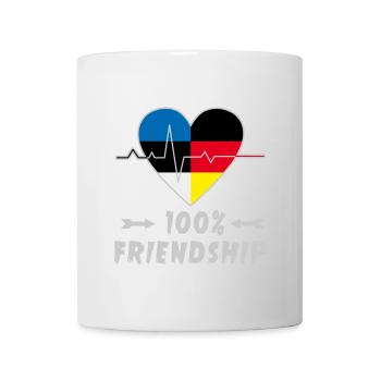 Estland und Deutschland 100% Freundschaft - Tasse - Weiß - Vorne