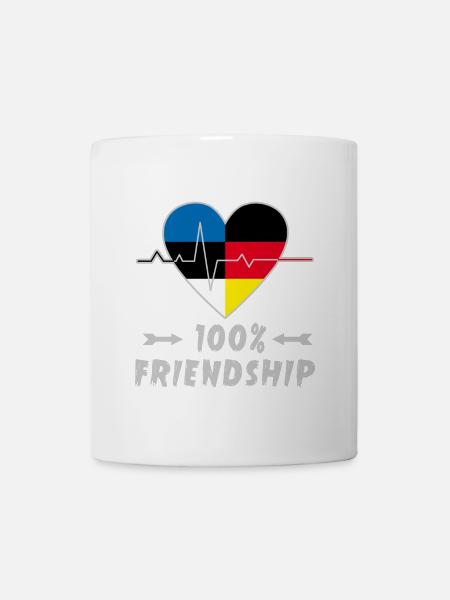 Estland und Deutschland 100% Freundschaft - Tasse - Weiß