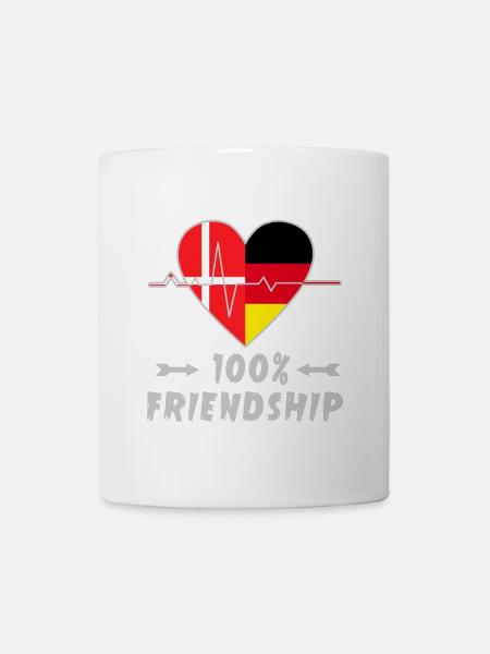 Dänemark und Deutschland 100% Freundschaft - Tasse - Weiß