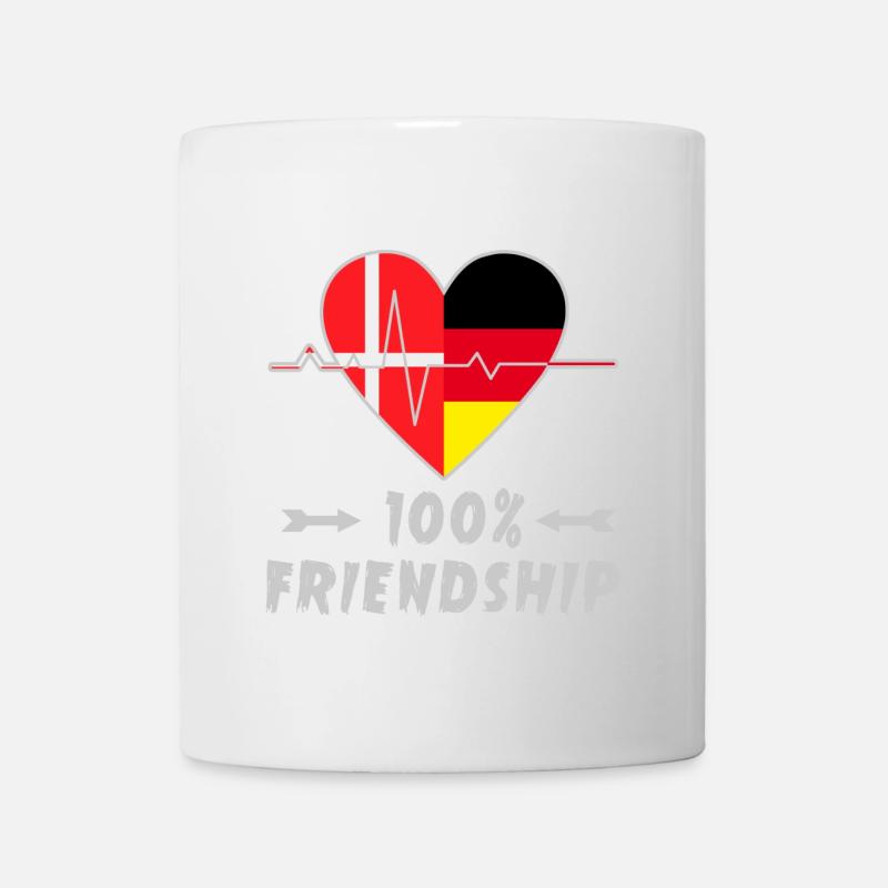 Dänemark und Deutschland 100% Freundschaft - Tasse - Weiß