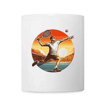 Tennisschaukel bei Sonnenuntergang - Tasse - Weiß - Vorne