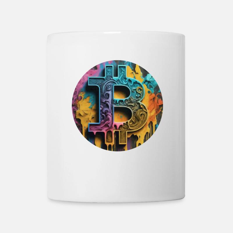Bitcoin graffiti: Colorful and rebellious - Mug - white