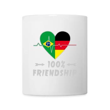 100 % amitié entre le Brésil et l'Allemagne - Mug blanc - blanc - Devant