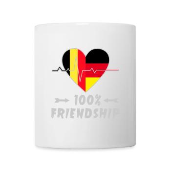 Belgien und Deutschland 100% Freundschaft - Tasse - Weiß - Vorne
