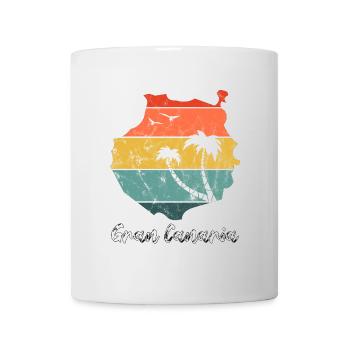 Gran Canaria Umriss Karte Kanaren retro vintage - Tasse - Weiß - Vorne