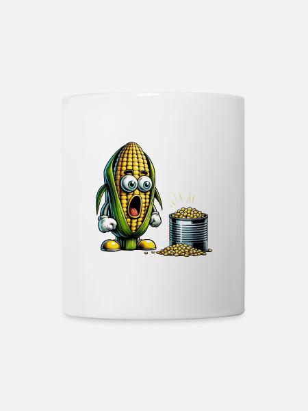 Lustiges Mais Design - Tasse - Weiß