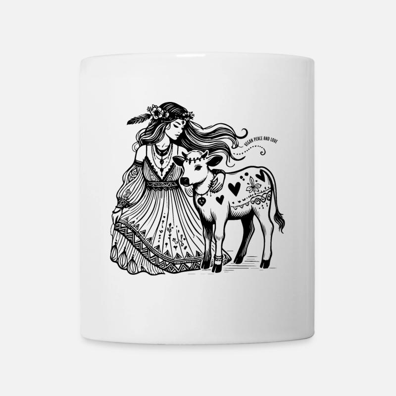 vegan peace and love - Mug - white