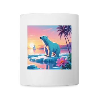 Ours polaire en vacances - Mug blanc - blanc - Devant