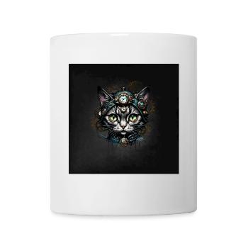 Cute steampunk cat with clocks and gears. - Mug - white - Front