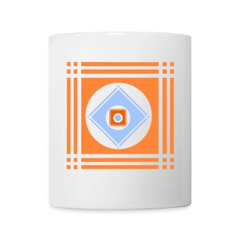Jeu géométrique de couleurs dans un carré - Mug blanc - blanc - Devant