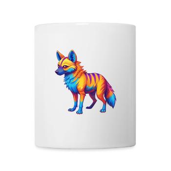 Aardwolf coloré Kawaii Dessin animé Personnage Clipart - Mug blanc - blanc - Devant