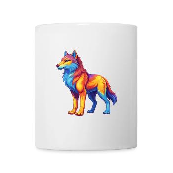 Arctic Wolf Colorful Kawaii Cartoon Character - Mug - white - Front