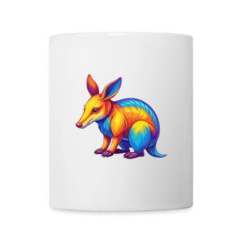 Aardvark coloré Kawaii Dessin animé Personnage Clipart - Mug blanc - blanc - Devant