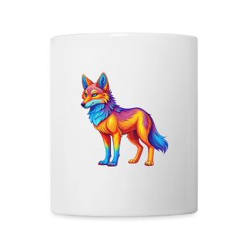 Coyote Colorful Kawaii Cartoon Character Clipart - Mug - white - Front