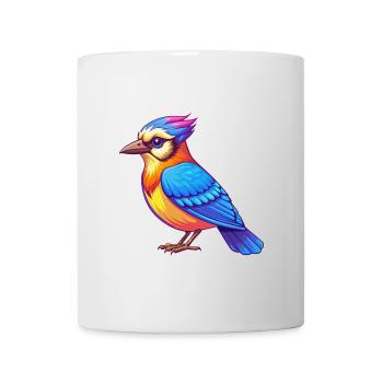 Blue Jay Colorful Kawaii Cartoon Character Clipart - Mug - white - Front