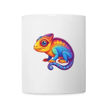 Chameleon Colorful Kawaii Cartoon Character Animal - Mug - white - Front