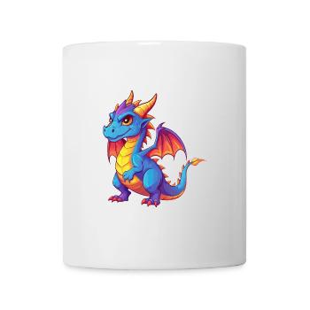 Drache Bunte Kawaii Cartoon Figur Clipart - Tasse - Weiß - Vorne