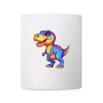 dinosaure coloré kawaii personnage de dessin animé clipart - Mug blanc - blanc - Devant