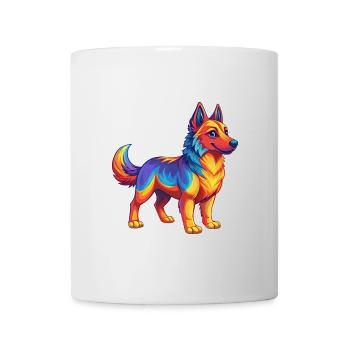 Hund Bunte Kawaii Cartoon Figur Clipart - Tasse - Weiß - Vorne