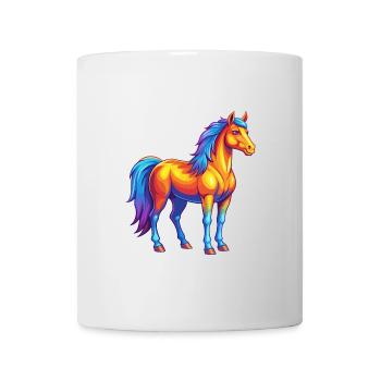 Pferd Bunte Kawaii Cartoon Charakter Clipart - Tasse - Weiß - Vorne