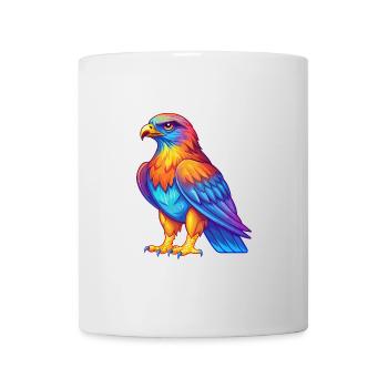 Hawk Bunte Kawaii Cartoon Figur Clipart - Tasse - Weiß - Vorne