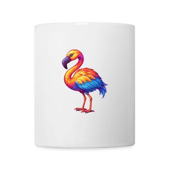flamant rose coloré kawaii dessin animé personnage clipart - Mug blanc - blanc - Devant