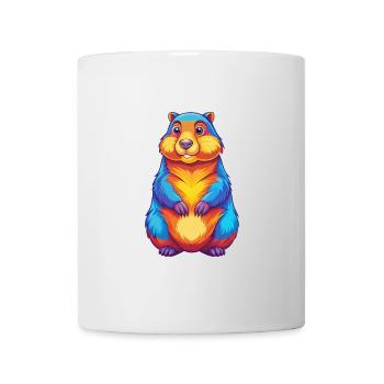 Murmeltier Buntes Kawaii Cartoon Figur Tier - Tasse - Weiß - Vorne