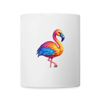 flamant rose coloré kawaii dessin animé personnage clipart - Mug blanc - blanc - Devant