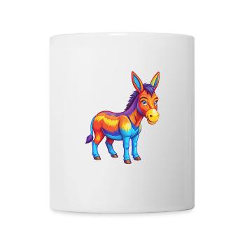 Donkey Colorful Kawaii Cartoon Character Clipart - Mug - white - Front