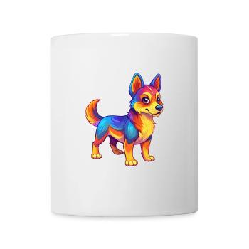 Hund Bunte Kawaii Cartoon Figur Clipart - Tasse - Weiß - Vorne