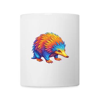 Echidna Colorful Kawaii Cartoon Character Clipart - Mug - white - Front