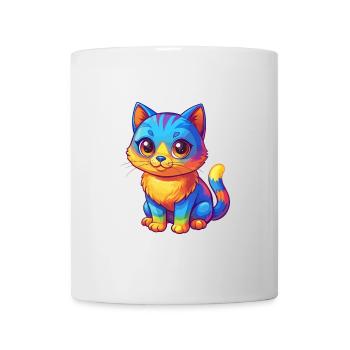 Cat Colorful Kawaii Cartoon Character Clipart - Mug - white - Front