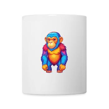 Chimpanzee Colorful Kawaii Cartoon Character - Mug - white - Front