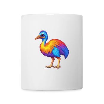 Cassowary Colorful Kawaii Cartoon Character Animal - Mug - white - Front