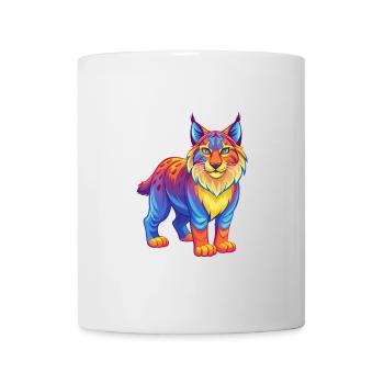 Bobcat Bunte Kawaii Cartoon Charakter Clipart - Tasse - Weiß - Vorne
