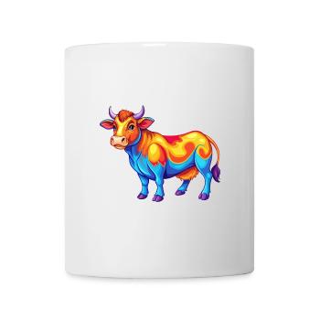 Cow Colorful Kawaii Cartoon Character Clipart - Mug - white - Front