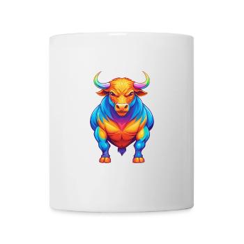 Bull Colorful Kawaii Cartoon Character Clipart - Mug - white - Front