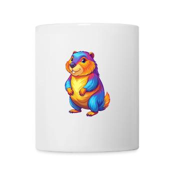 Beaver Colorful Kawaii Cartoon Character Clipart - Mug - white - Front