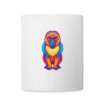 Babouin coloré Kawaii Dessin animé Personnage Clipart - Mug blanc - blanc - Devant