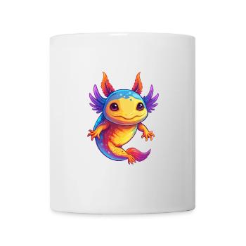 axolotl coloré Kawaii Dessin animé Personnage Clipart - Mug blanc - blanc - Devant