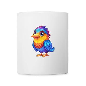 Bird Colorful Kawaii Cartoon Character Clipart - Mug - white - Front